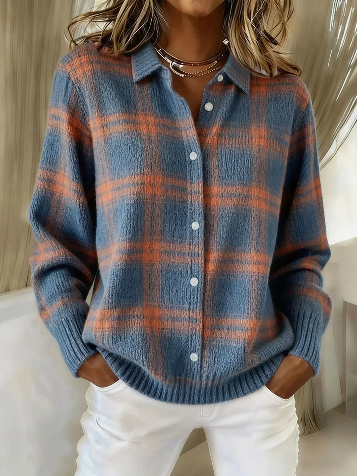 Danique | Retro Contrast Plaid Sweater
